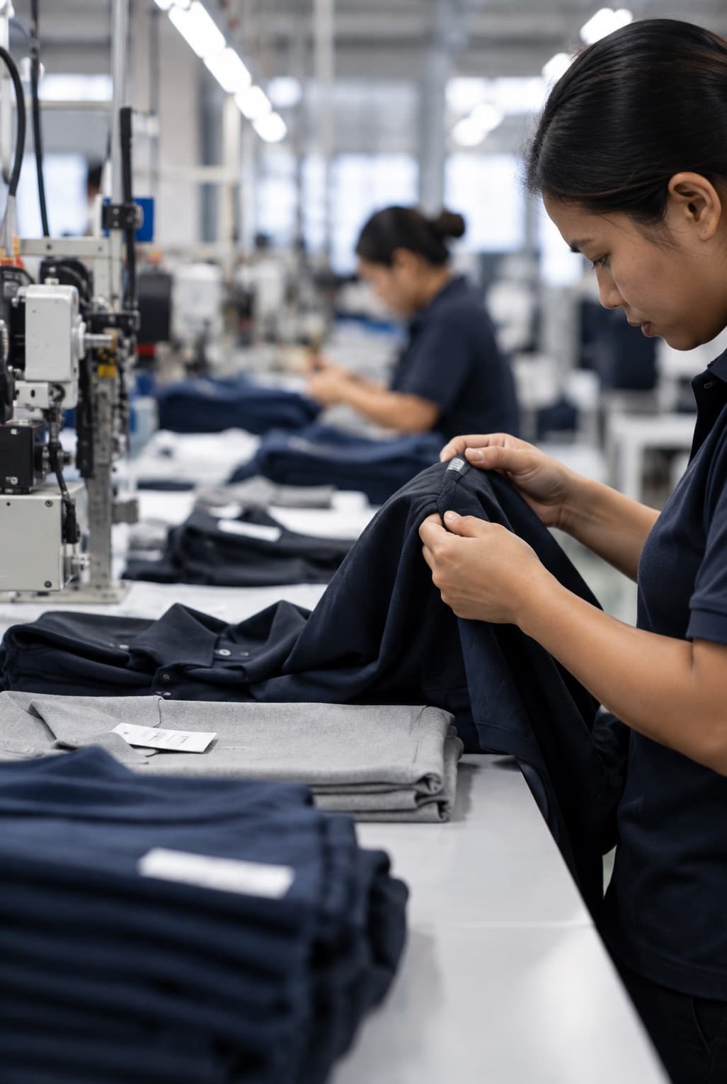 Werk- en bedrijfskleding op naaimachines